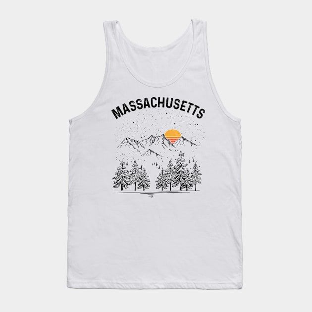 Massachusetts State Vintage Retro Tank Top by DanYoungOfficial